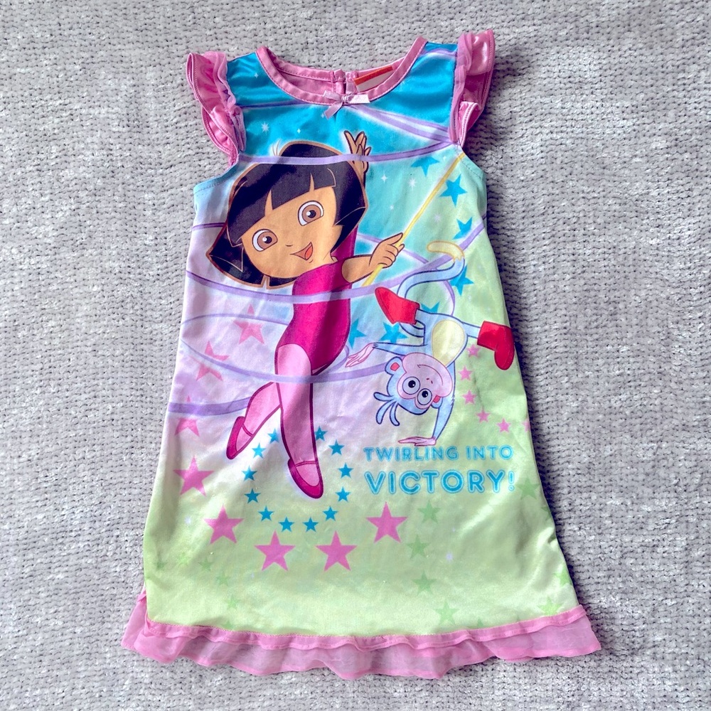 Dora The Explorer Girls‎ Size 2/3 Nightgown Nickelodeon Boots Twirling Y2K